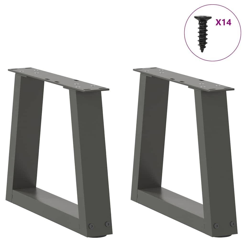 vidaXL Picioare pentru măsuță de cafea în formă de V, 2 buc., antracit, 40x(30-31,3) cm, oțel