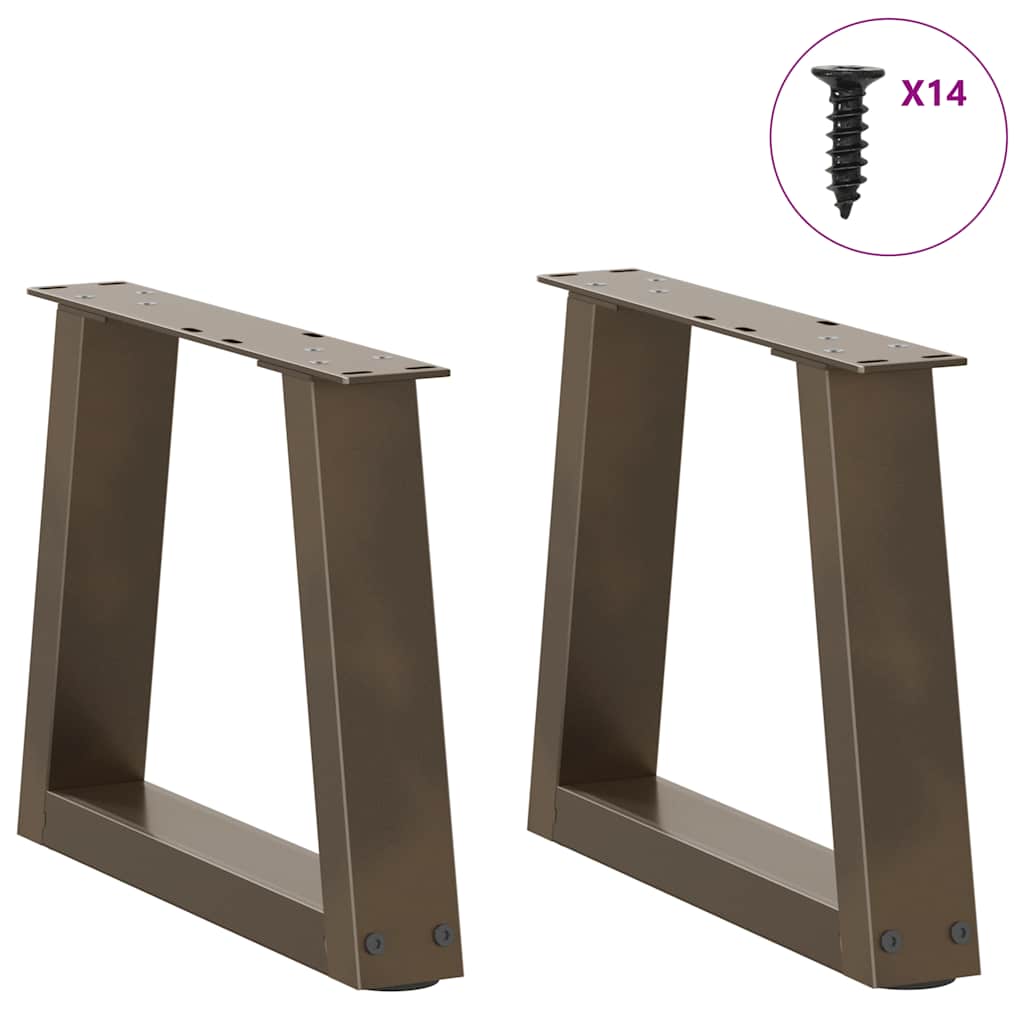 vidaXL Picioare pentru măsuță de cafea în formă de V, 2 buc., oțel natural, 40x(30-31,3) cm