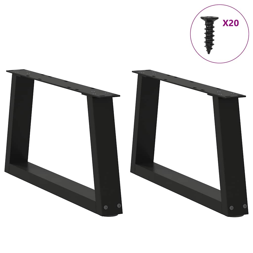 vidaXL Picioare pentru măsuță de cafea în formă de V, 2 buc., negru, 50x(30-31,3) cm, oțel