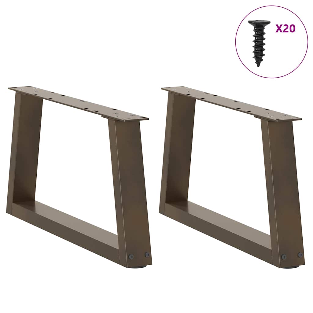 vidaXL Picioare pentru măsuță de cafea în formă de V, 2 buc., oțel natural, 50x(30-31,3) cm