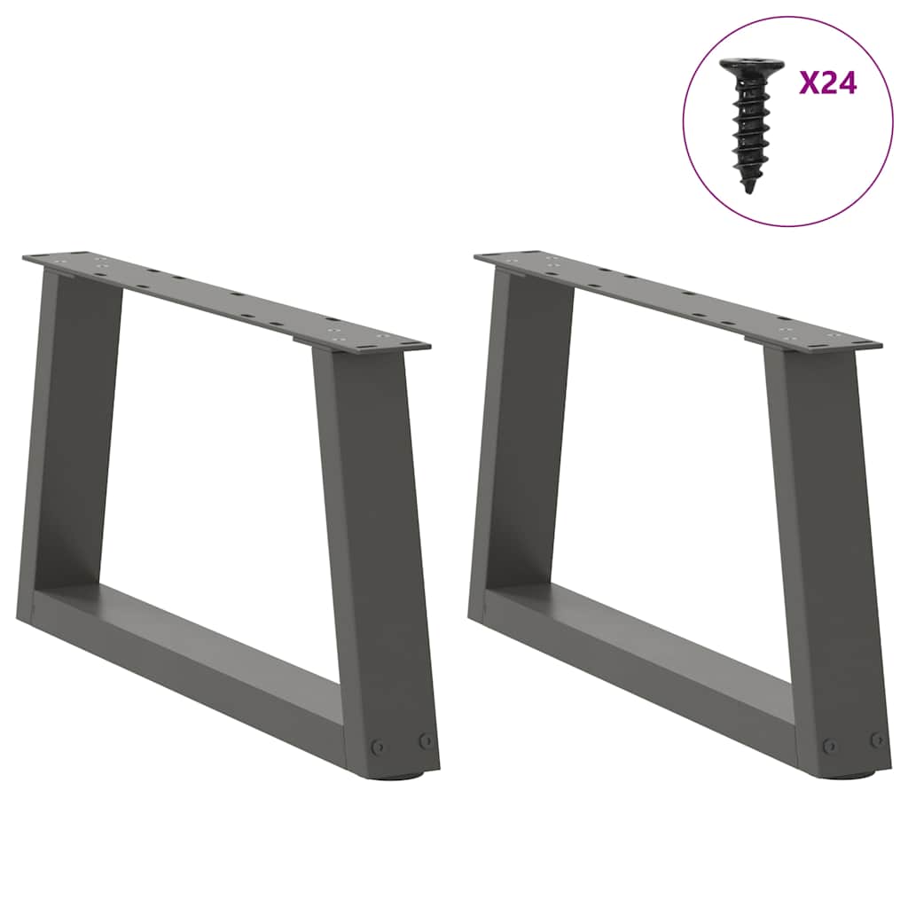vidaXL Picioare pentru măsuță de cafea în formă de V, 2 buc., antracit, 60x(30-31,3) cm, oțel