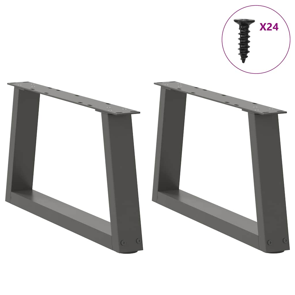 vidaXL Picioare pentru măsuță de cafea în formă de V, 2 buc., antracit, 70x(30-31,3) cm, oțel