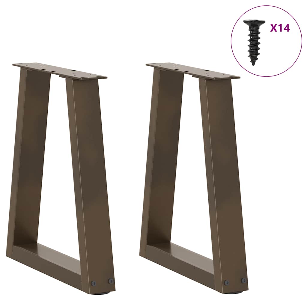 vidaXL Picioare pentru măsuță de cafea în formă de V, 2 buc., oțel natural, 38x(42-43,3) cm