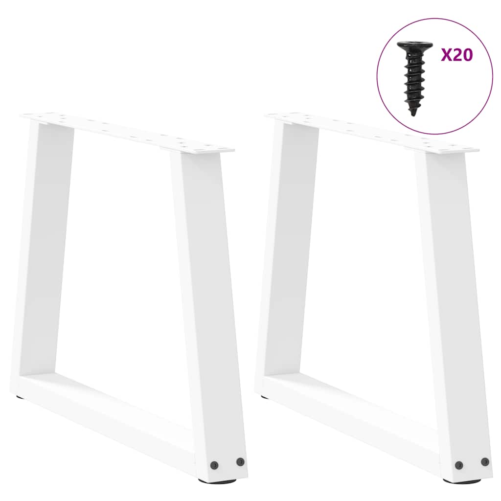 vidaXL Picioare pentru măsuță de cafea în formă de V, 2 buc., alb, 50x(42-43,3) cm, oțel