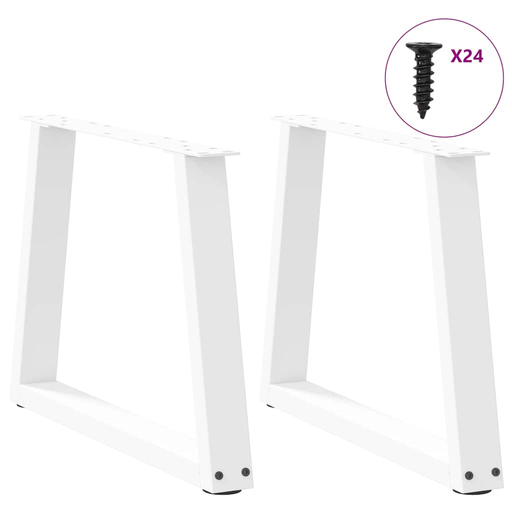 vidaXL Picioare pentru măsuță de cafea în formă de V, 2 buc., alb, 60 x (42-43,3) cm, oțel
