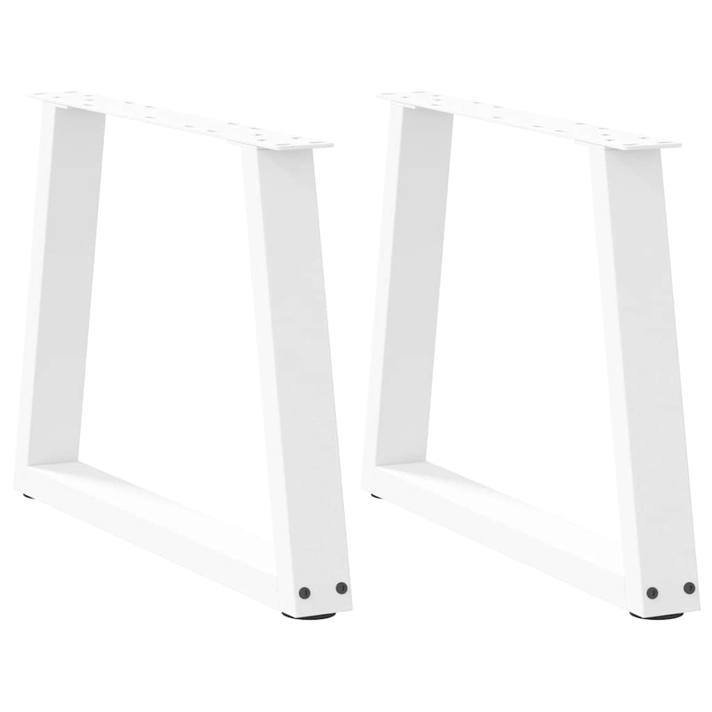 vidaXL Picioare pentru măsuță de cafea în formă de V, 2 buc., alb, 60 x (42-43,3) cm, oțel