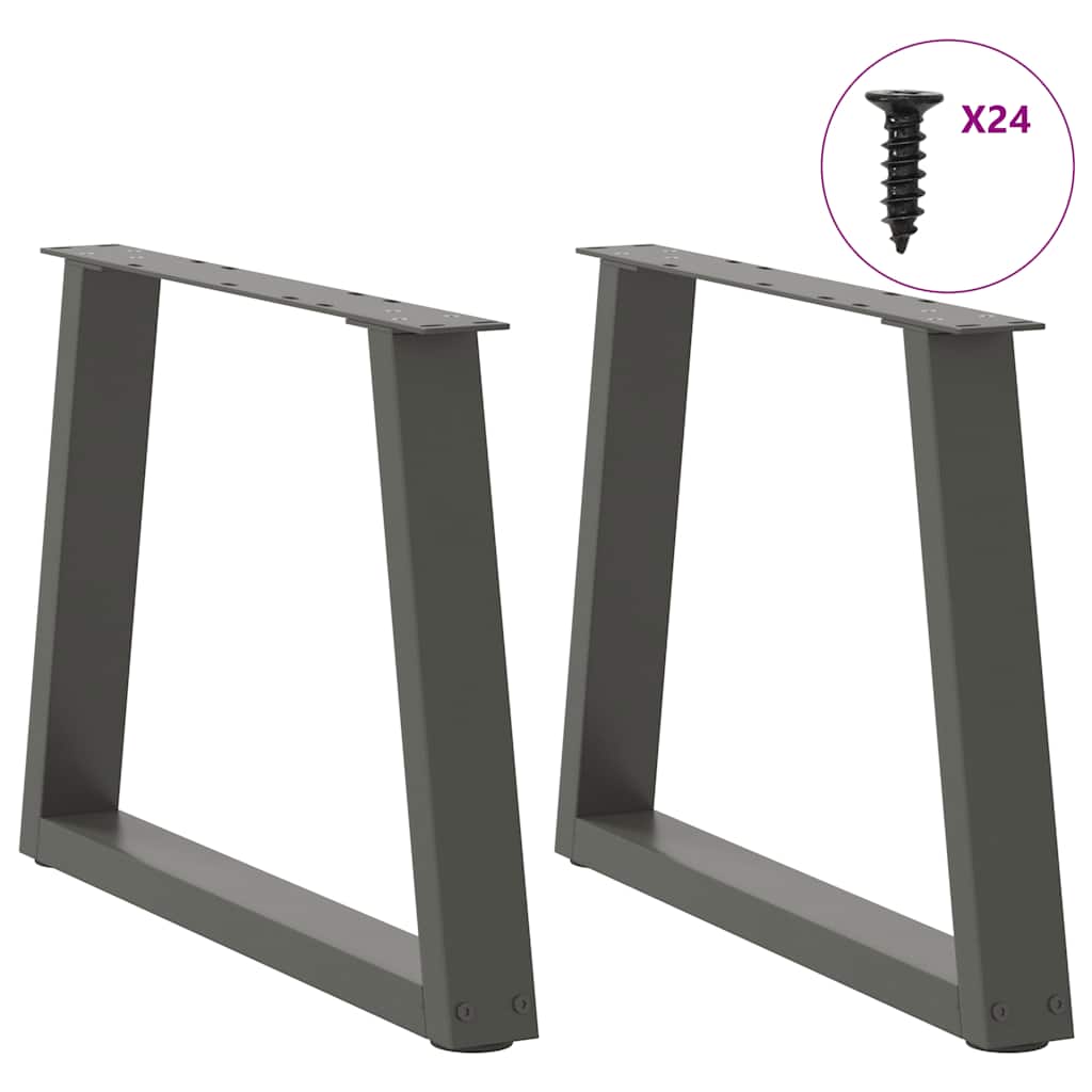 vidaXL Picioare pentru măsuță de cafea în formă de V, 2 buc., antracit, 70x(42-43,3) cm, oțel