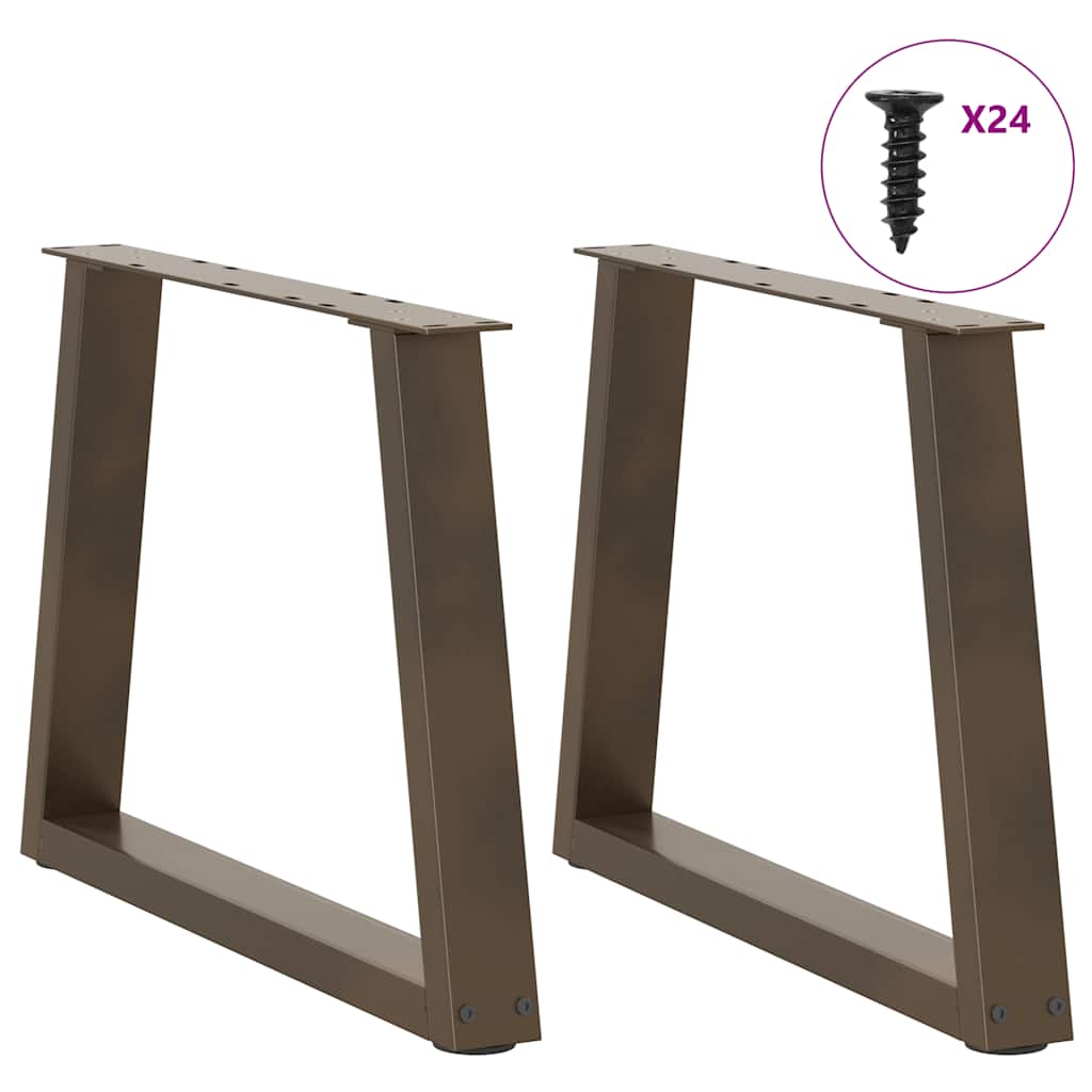 vidaXL Picioare pentru măsuță de cafea în formă de V, 2 buc., oțel natural, 70x(42-43,3) cm
