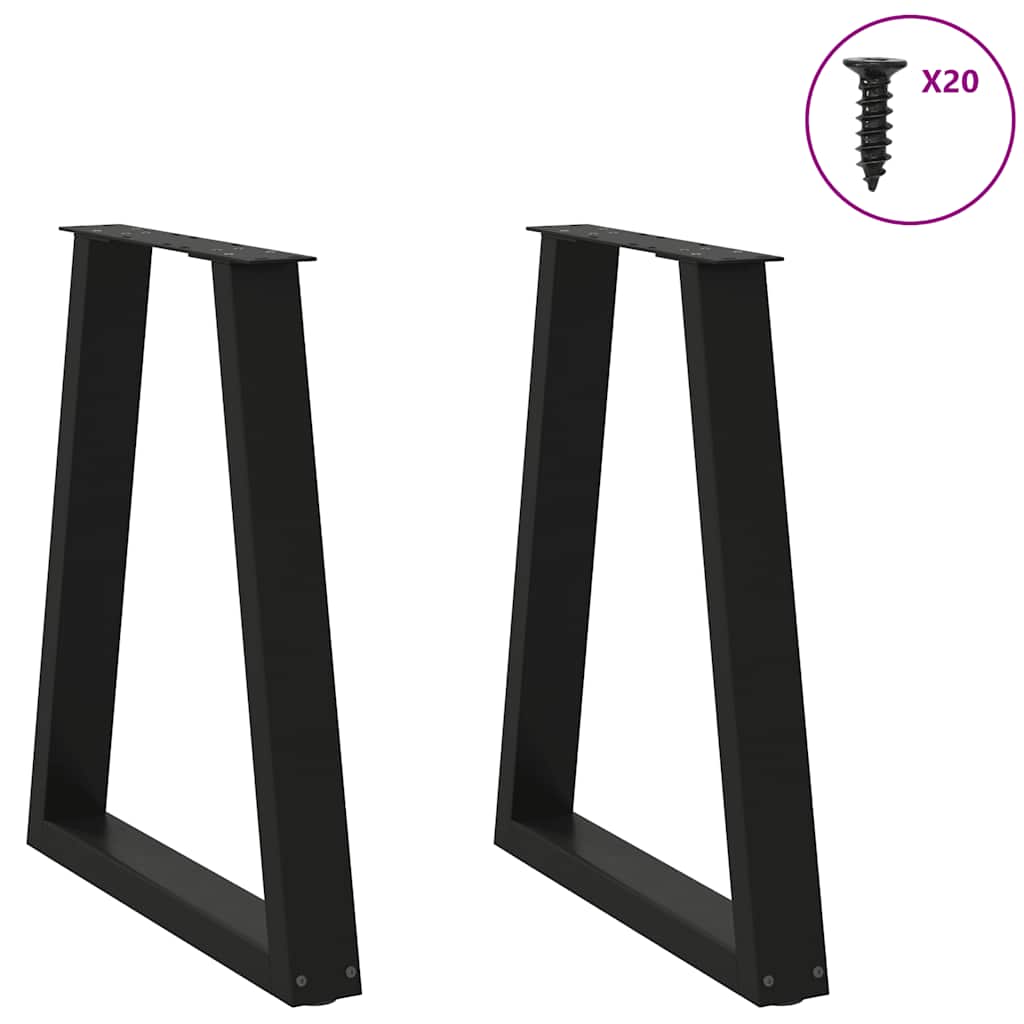 vidaXL Picioare de masă în formă de V, 2 buc., negru, 60x(72-73,3) cm, oțel vidaXL Picioare de masă în formă de V, 2 buc., negru, 60x(72-73,3) cm, oțel