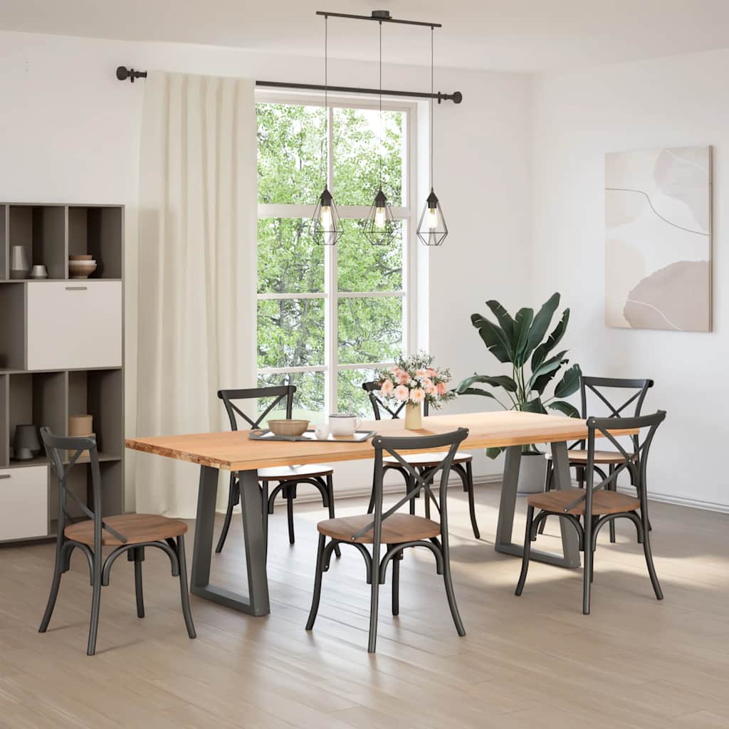 vidaXL Picioare de masă în formă de V, 2 buc., antracit, 60x(72-73,3) cm, oțel vidaXL Picioare de masă în formă de V, 2 buc., antracit, 60x(72-73,3) cm, oțel