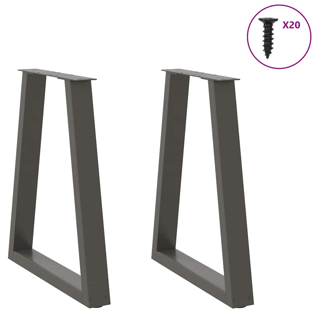 vidaXL Picioare de masă în formă de V, 2 buc., antracit, 60x(72-73,3) cm, oțel vidaXL Picioare de masă în formă de V, 2 buc., antracit, 60x(72-73,3) cm, oțel
