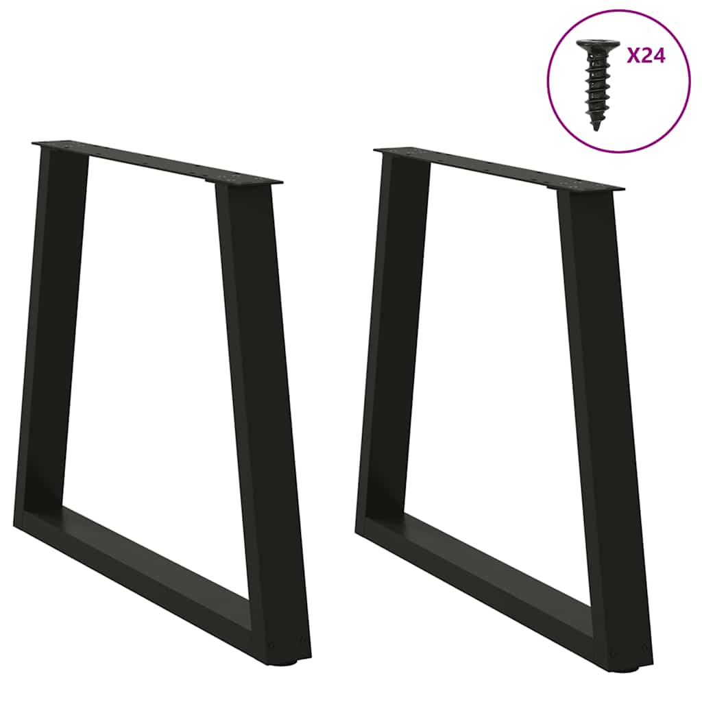 vidaXL Picioare de masă în formă de V, 2 buc., negru, 70x(72-73,3) cm, oțel