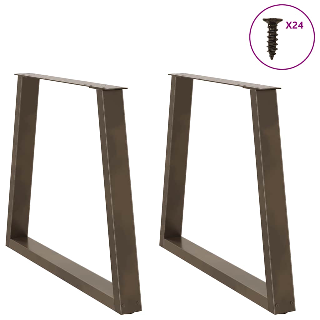 vidaXL Picioare de masă în formă de V, 2 buc., oțel natural, 70x(72-73,3) cm