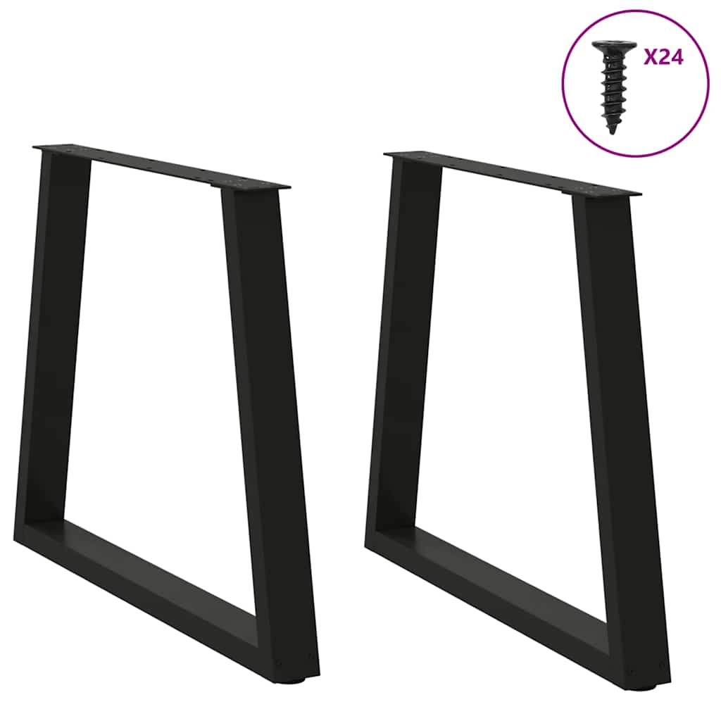 vidaXL Picioare de masă în formă de V, 2 buc., negru, 80x(72-73,3) cm, oțel vidaXL Picioare de masă în formă de V, 2 buc., negru, 80x(72-73,3) cm, oțel