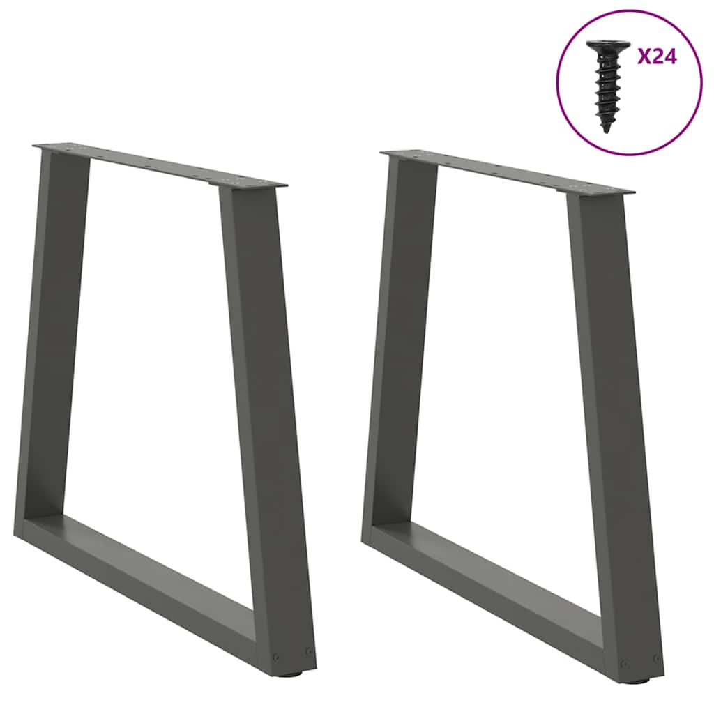 vidaXL Picioare de masă în formă de V, 2 buc., antracit, 80x(72-73,3) cm, oțel vidaXL Picioare de masă în formă de V, 2 buc., antracit, 80x(72-73,3) cm, oțel