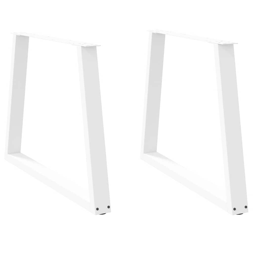 vidaXL Picioare de masă în formă de V, 2 buc., alb, 90x (72-73,3) cm, oțel