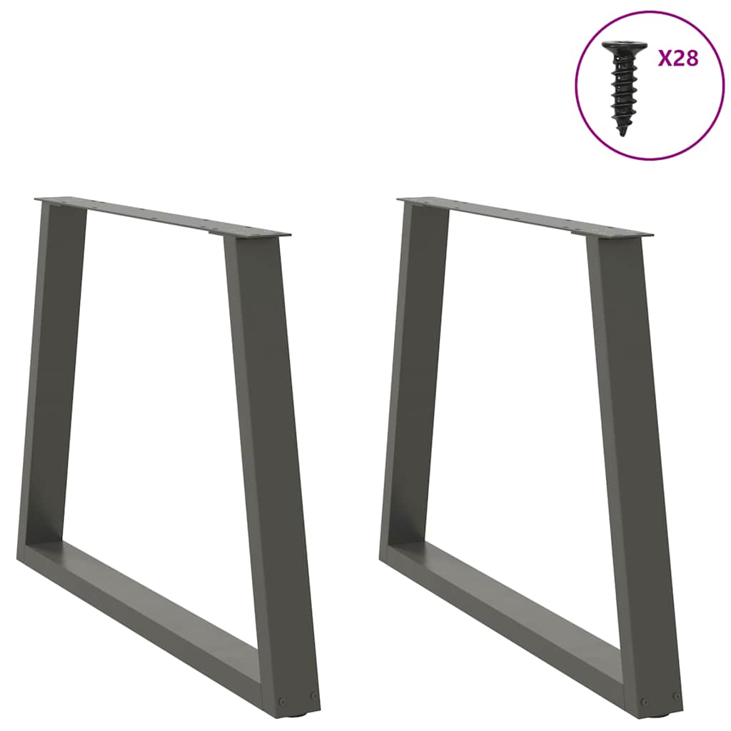 vidaXL Picioare de masă în formă de V, 2 buc., antracit, 100x(72-73,3) cm, oțel vidaXL Picioare de masă în formă de V, 2 buc., antracit, 100x(72-73,3) cm, oțel