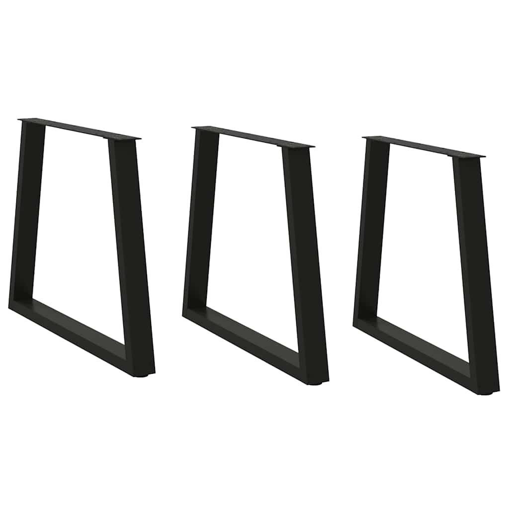 vidaXL Picioare de masă în formă de V, 3 buc., negru, 70x (72-73,3) cm, oțel