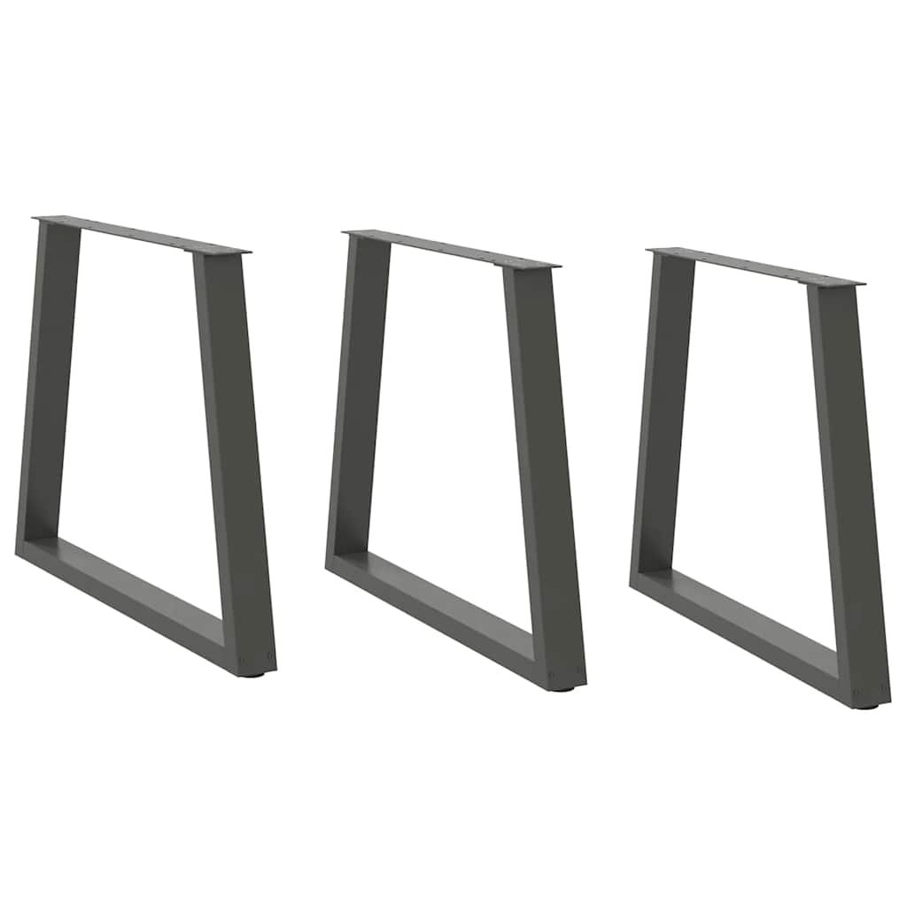 vidaXL Picioare de masă în formă de V, 3 buc., antracit, 70x(72-73,3) cm, oțel