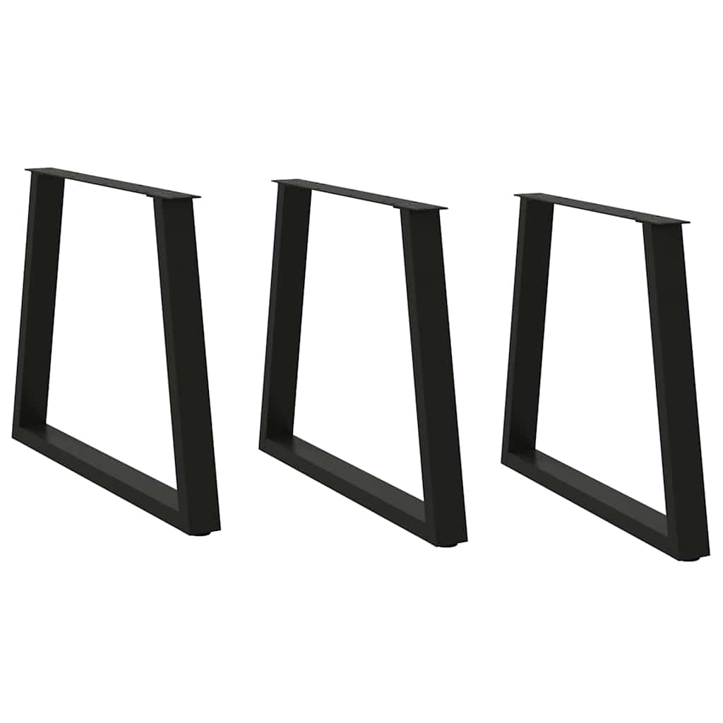 vidaXL Picioare de masă în formă de V, 3 buc., negru, 80x(72-73,3) cm, oțel