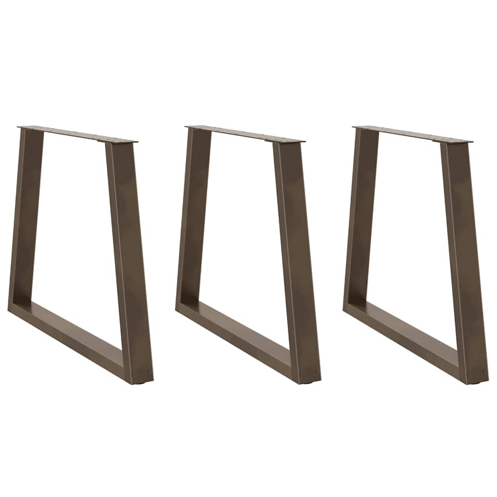 vidaXL Picioare de masă în formă de V, 3 buc., oțel natural, 80x(72-73,3) cm