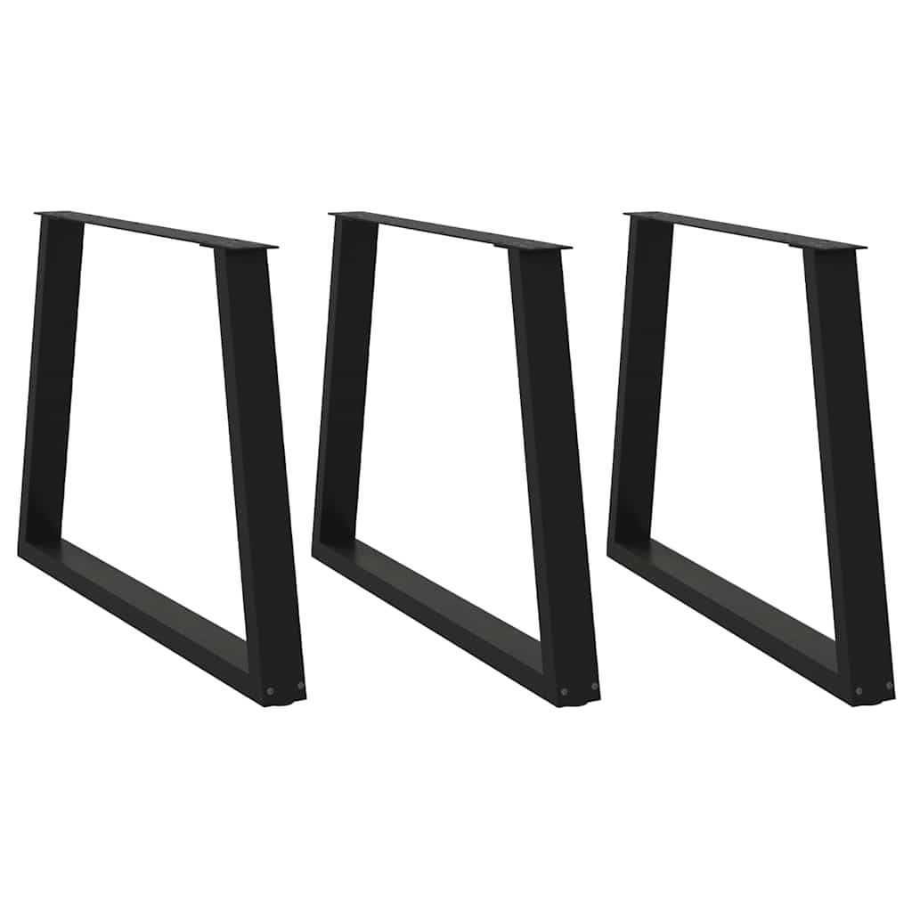 vidaXL Picioare de masă în formă de V, 3 buc., negru, 90x (72-73,3) cm, oțel