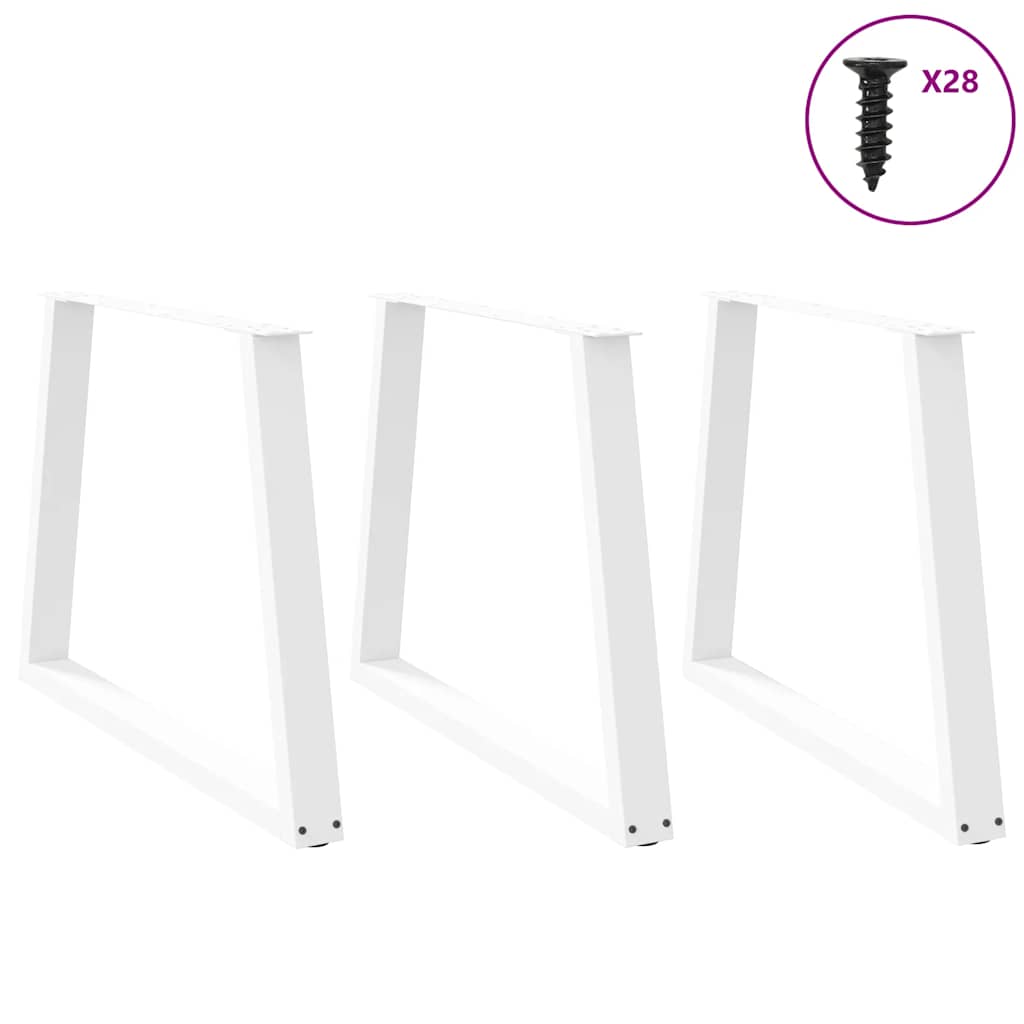 vidaXL Picioare de masă în formă de V, 3 buc., alb, 90 x (72-73,3) cm, oțel vidaXL Picioare de masă în formă de V, 3 buc., alb, 90 x (72-73,3) cm, oțel