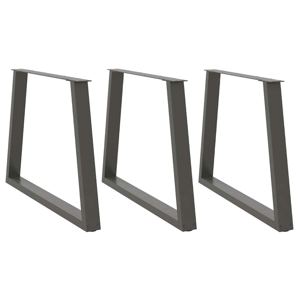vidaXL Picioare de masă în formă de V, 3 buc., antracit, 90x(72-73,3) cm, oțel