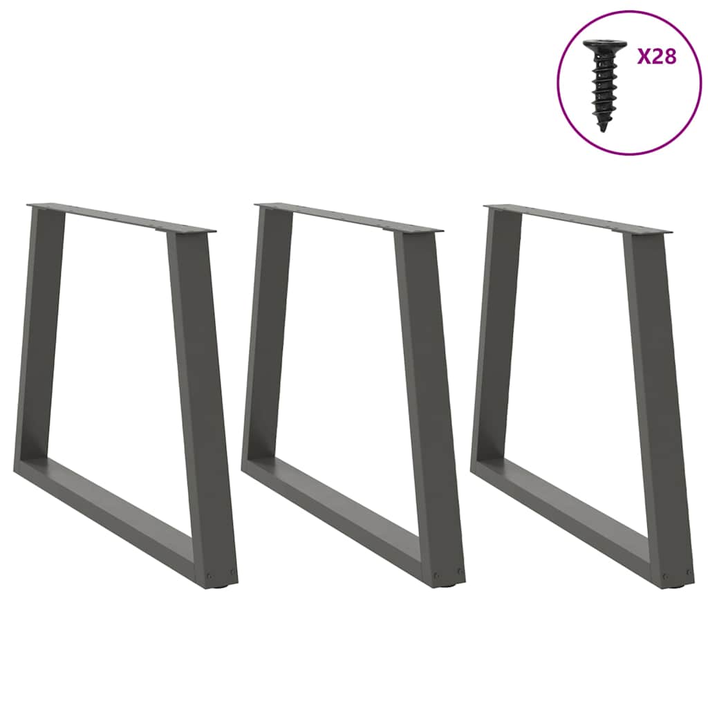 vidaXL Picioare de masă în formă de V, 3 buc., antracit, 100x(72-73,3) cm, oțel vidaXL Picioare de masă în formă de V, 3 buc., antracit, 100x(72-73,3) cm, oțel