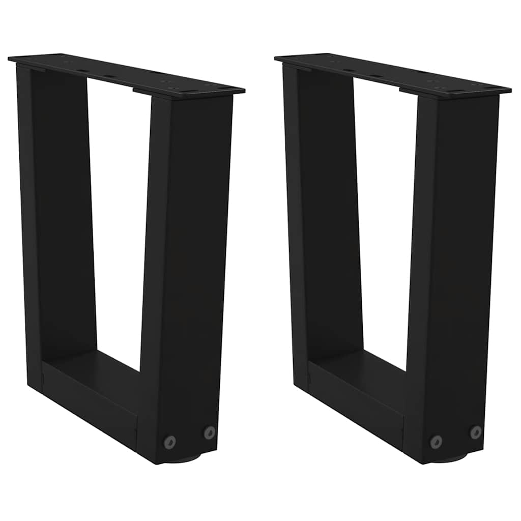 vidaXL Picioare pentru măsuță de cafea în formă de V, 2 buc., negru, 40x(30-31,3) cm, oțel