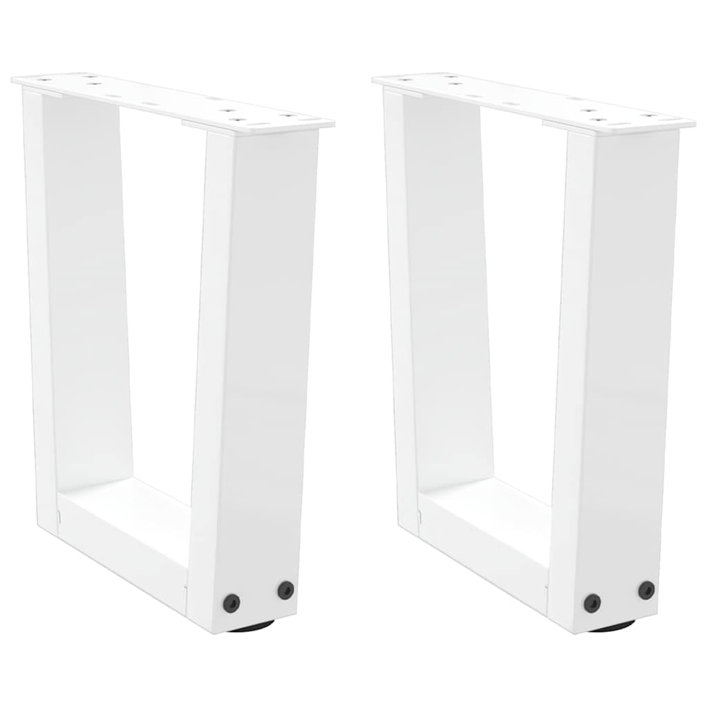 vidaXL Picioare pentru măsuță de cafea în formă de V, 2 buc., alb, 40x(30-31,3) cm, oțel