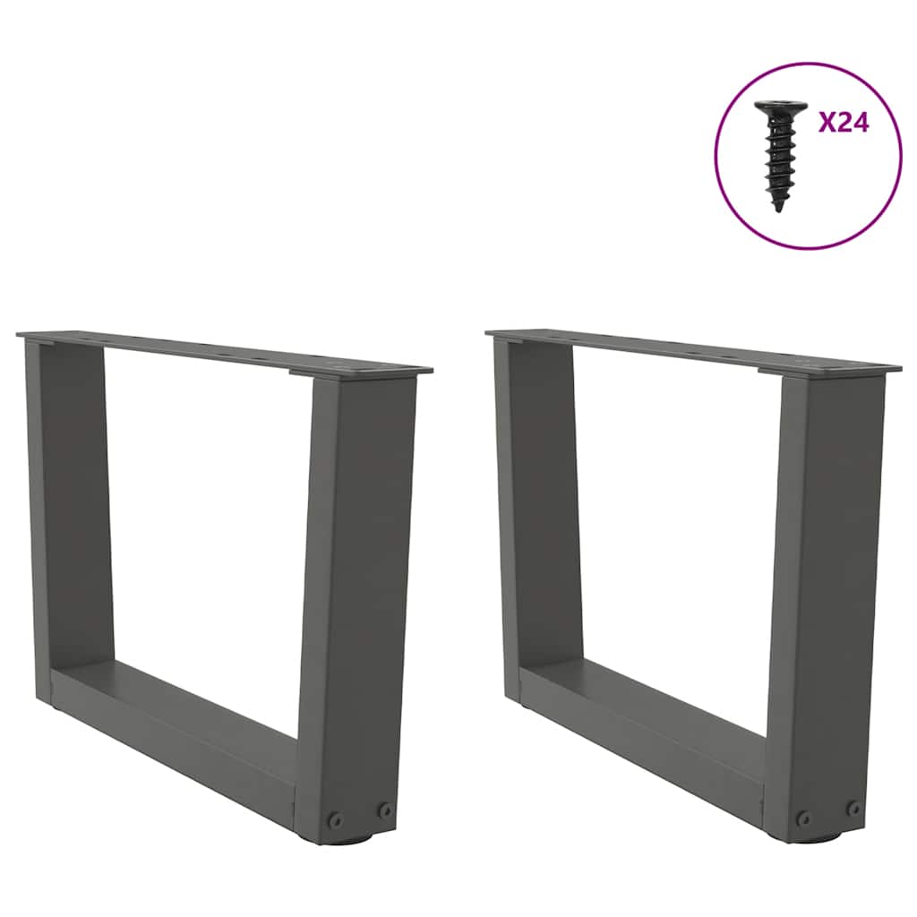vidaXL Picioare pentru măsuță de cafea în formă de V, 2 buc., antracit, 50x(30-31,3) cm, oțel