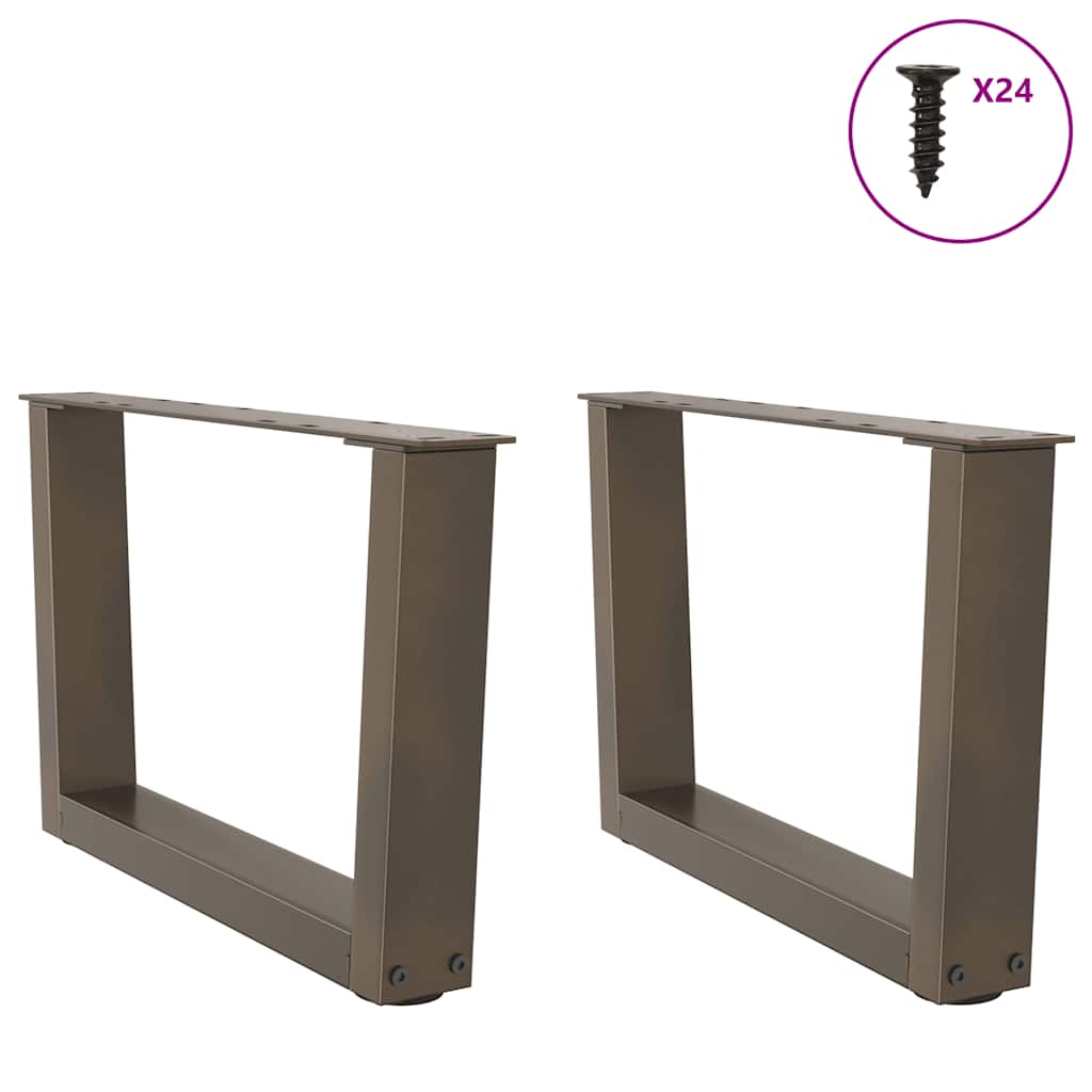 vidaXL Picioare pentru măsuță de cafea în formă de V, 2 buc., oțel natural, 50x(30-31,3) cm