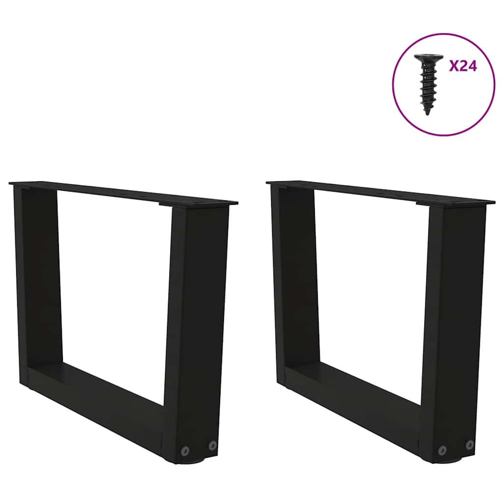vidaXL Picioare pentru măsuță de cafea în formă de V, 2 buc., negru, 60x(30-31,3) cm, oțel
