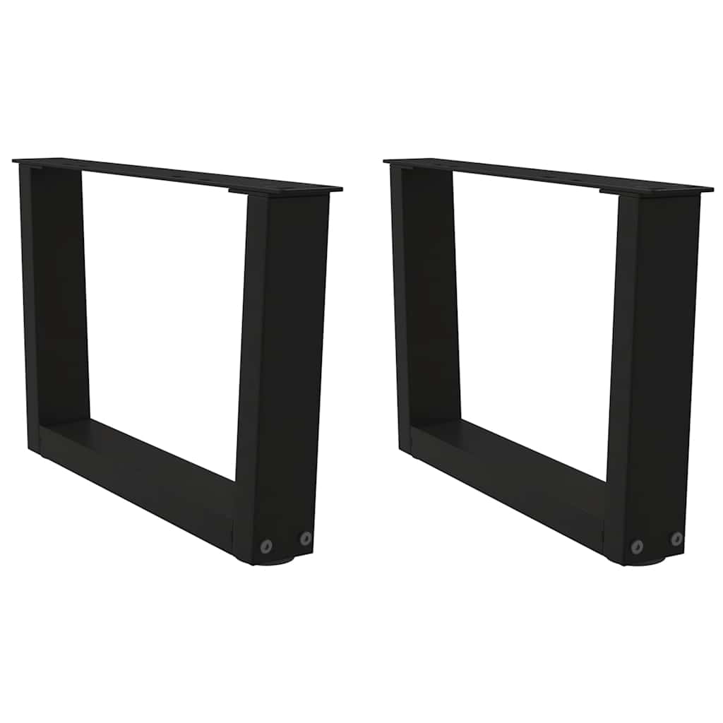 vidaXL Picioare pentru măsuță de cafea în formă de V, 2 buc., negru, 60x(30-31,3) cm, oțel