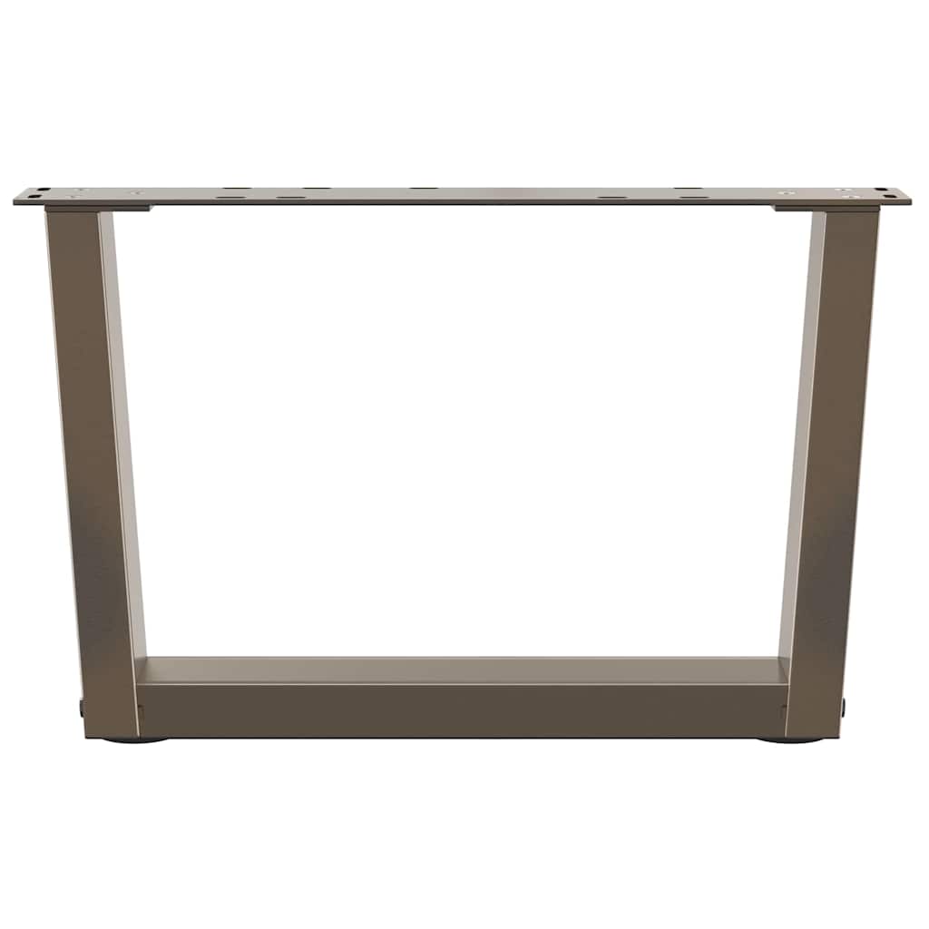 vidaXL Picioare pentru măsuță de cafea în formă de V, 2 buc., oțel natural, 60 x (30-31,3) cm
