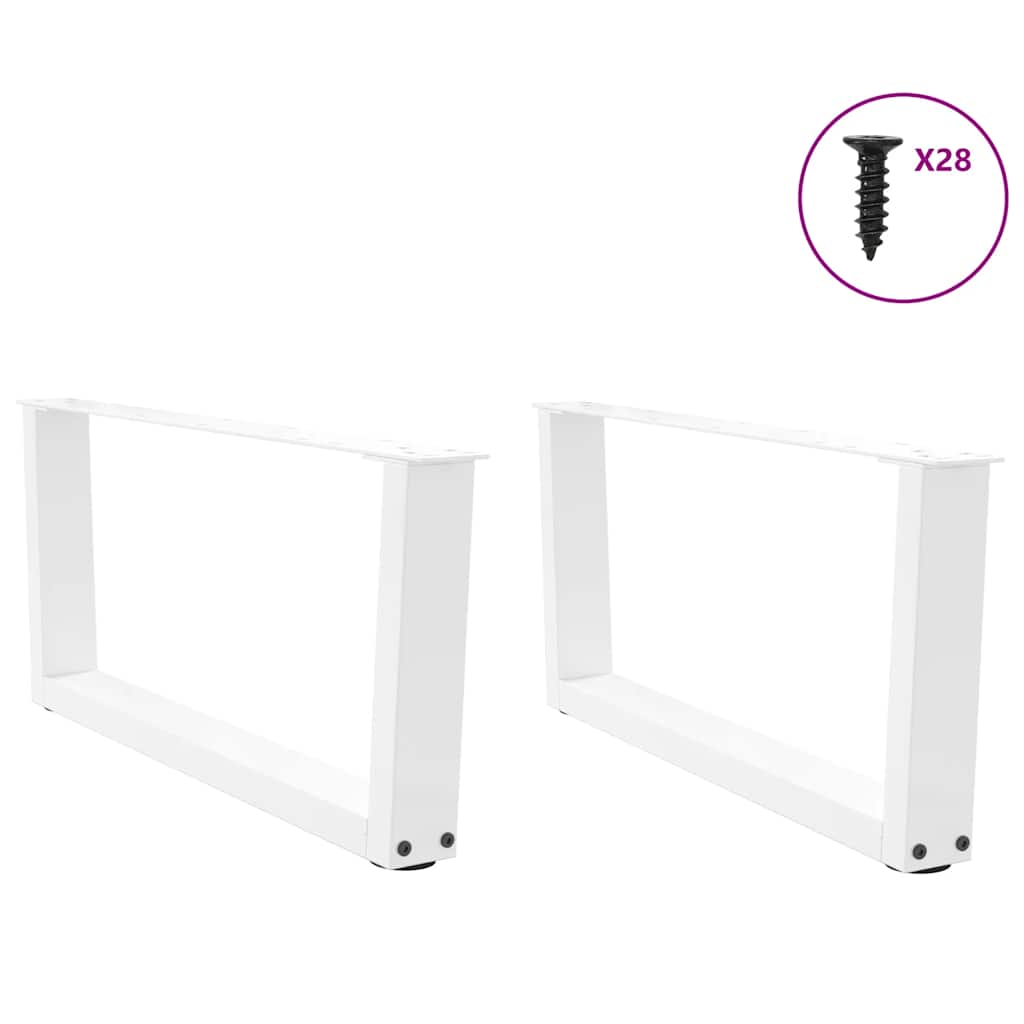 vidaXL Picioare pentru măsuță de cafea în formă de V, 2 buc., alb, 70x(30-31,3) cm, oțel vidaXL Picioare pentru măsuță de cafea în formă de V, 2 buc., alb, 70x(30-31,3) cm, oțel