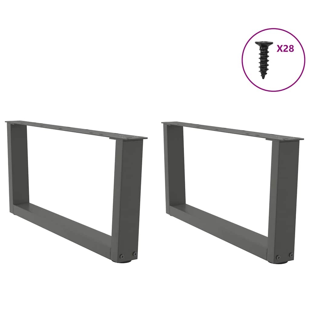 vidaXL Picioare pentru măsuță de cafea în formă de V, 2 buc., antracit, 70x(30-31,3) cm, oțel