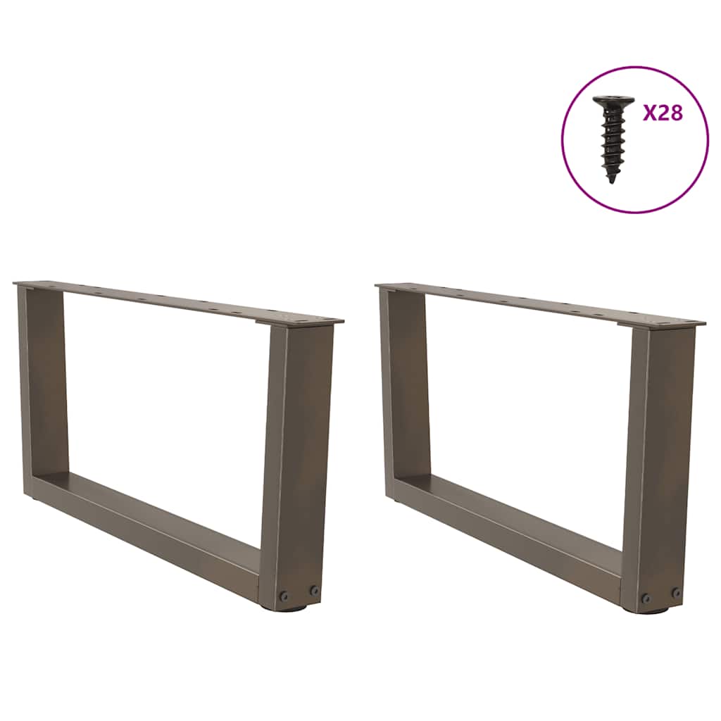 vidaXL Picioare pentru măsuță de cafea în formă de V, 2 buc., oțel natural, 70x(30-31,3) cm