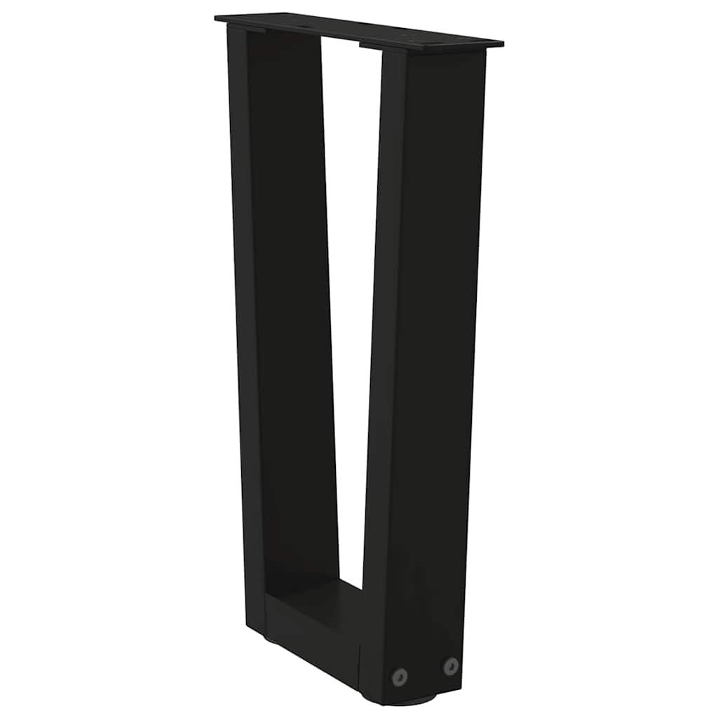 vidaXL Picioare pentru măsuță de cafea în formă de V, 2 buc., negru, 28x (42-43,3) cm, oțel