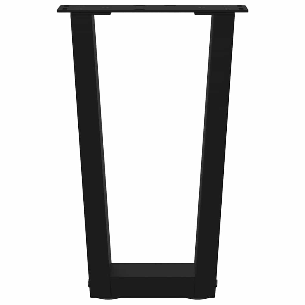 vidaXL Picioare pentru măsuță de cafea în formă de V, 2 buc., negru, 28x (42-43,3) cm, oțel