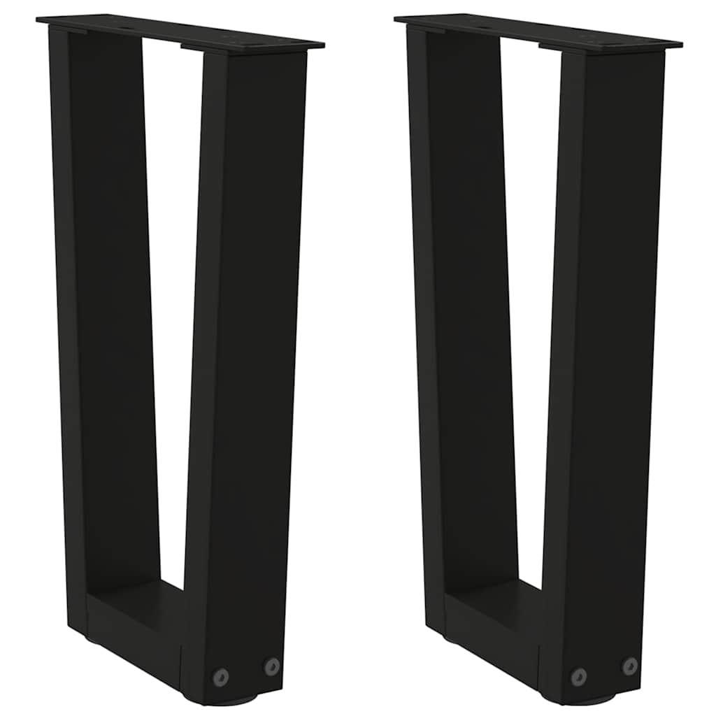 vidaXL Picioare pentru măsuță de cafea în formă de V, 2 buc., negru, 28x (42-43,3) cm, oțel