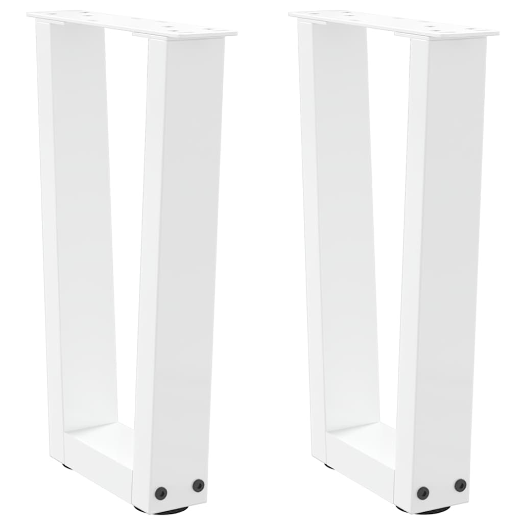 vidaXL Picioare pentru măsuță de cafea în formă de V, 2 buc., alb, 28x (42-43,3) cm, oțel