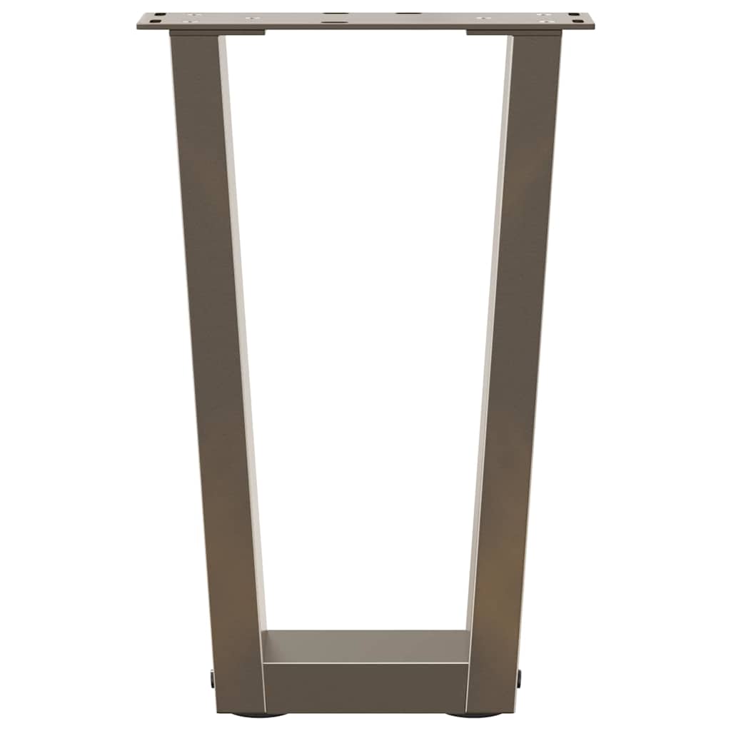 vidaXL Picioare pentru măsuță de cafea în formă de V, 2 buc., oțel natural, 28 x (42-43,3) cm