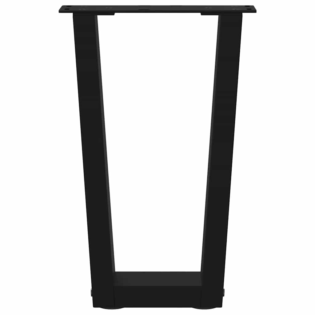vidaXL Picioare pentru măsuță de cafea în formă de V, 2 buc., negru, 38x (42-43,3) cm, oțel