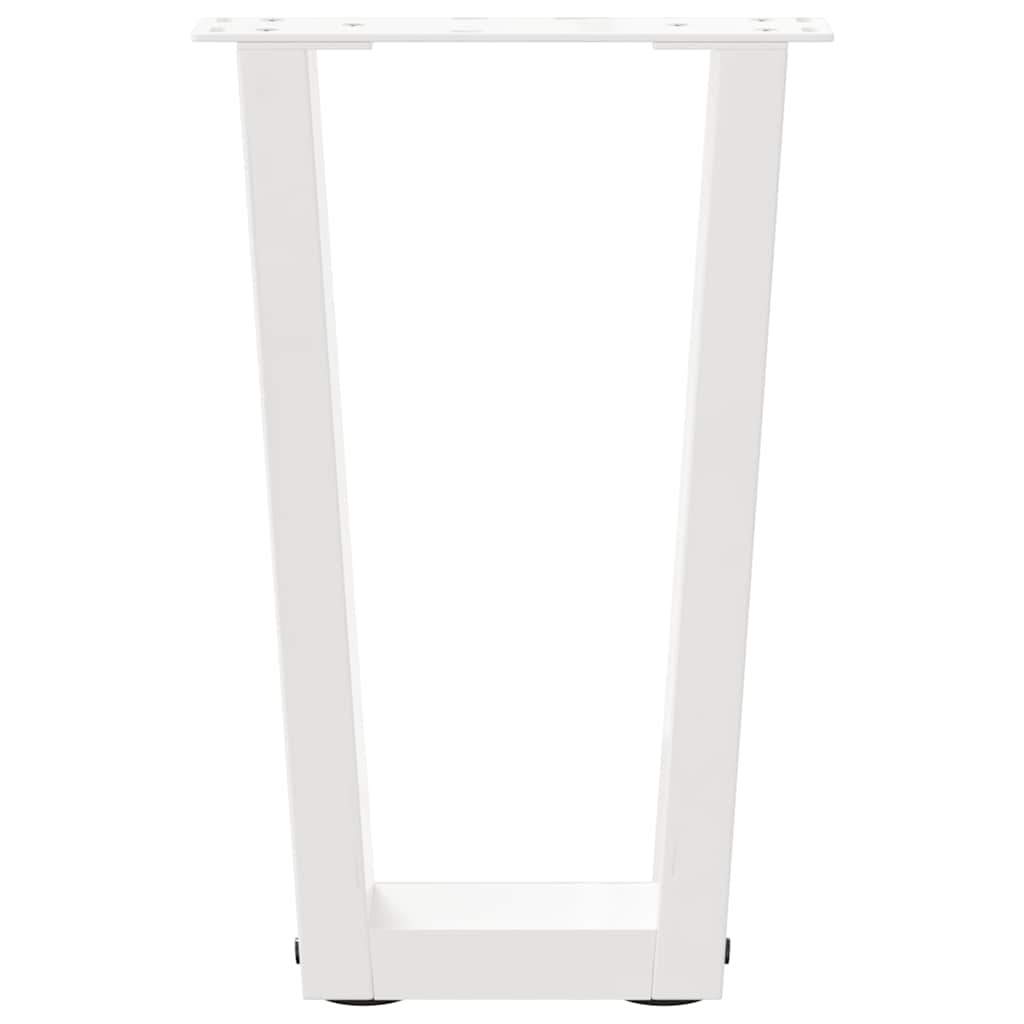 vidaXL Picioare pentru măsuță de cafea în formă de V, 2 buc., alb, 38x(42-43,3) cm, oțel