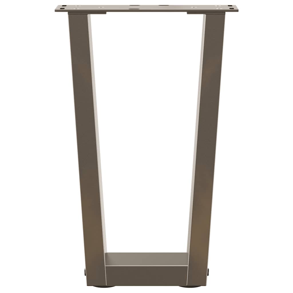 vidaXL Picioare pentru măsuță de cafea în formă de V, 2 buc., oțel natural, 38x(42-43,3) cm