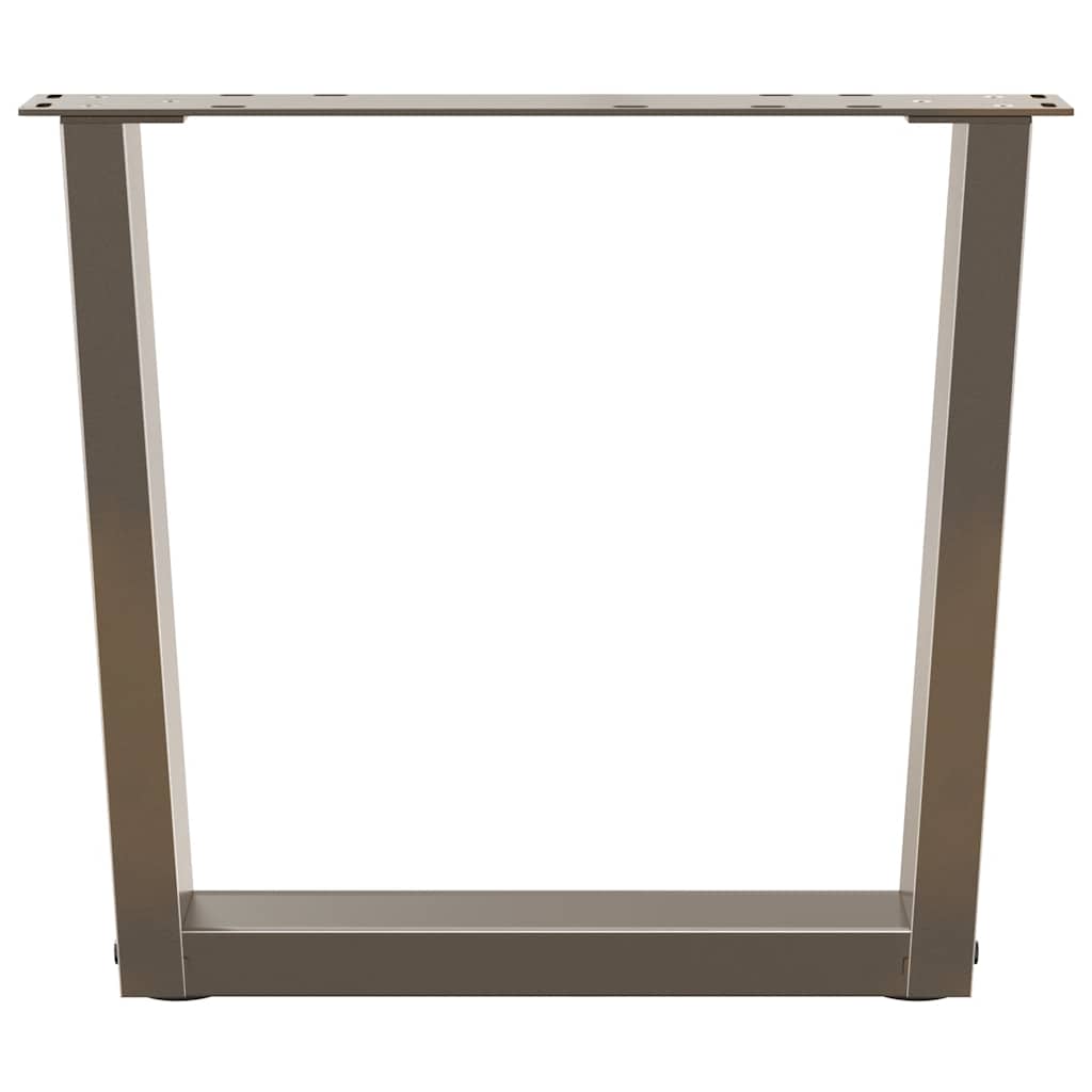vidaXL Picioare pentru măsuță de cafea în formă de V, 2 buc., oțel natural, 50x(42-43,3) cm