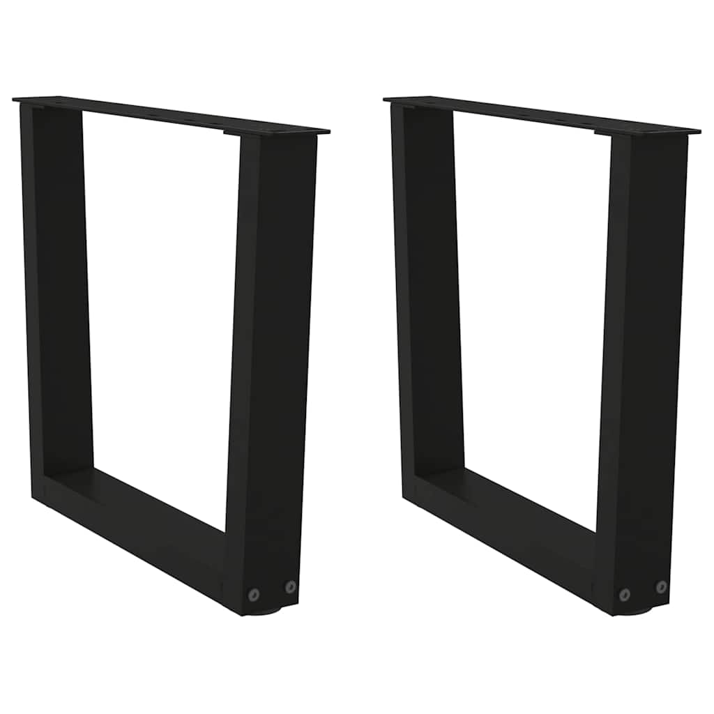 vidaXL Picioare pentru măsuță de cafea în formă de V, 2 buc., negru, 60 x (42-43,3) cm, oțel