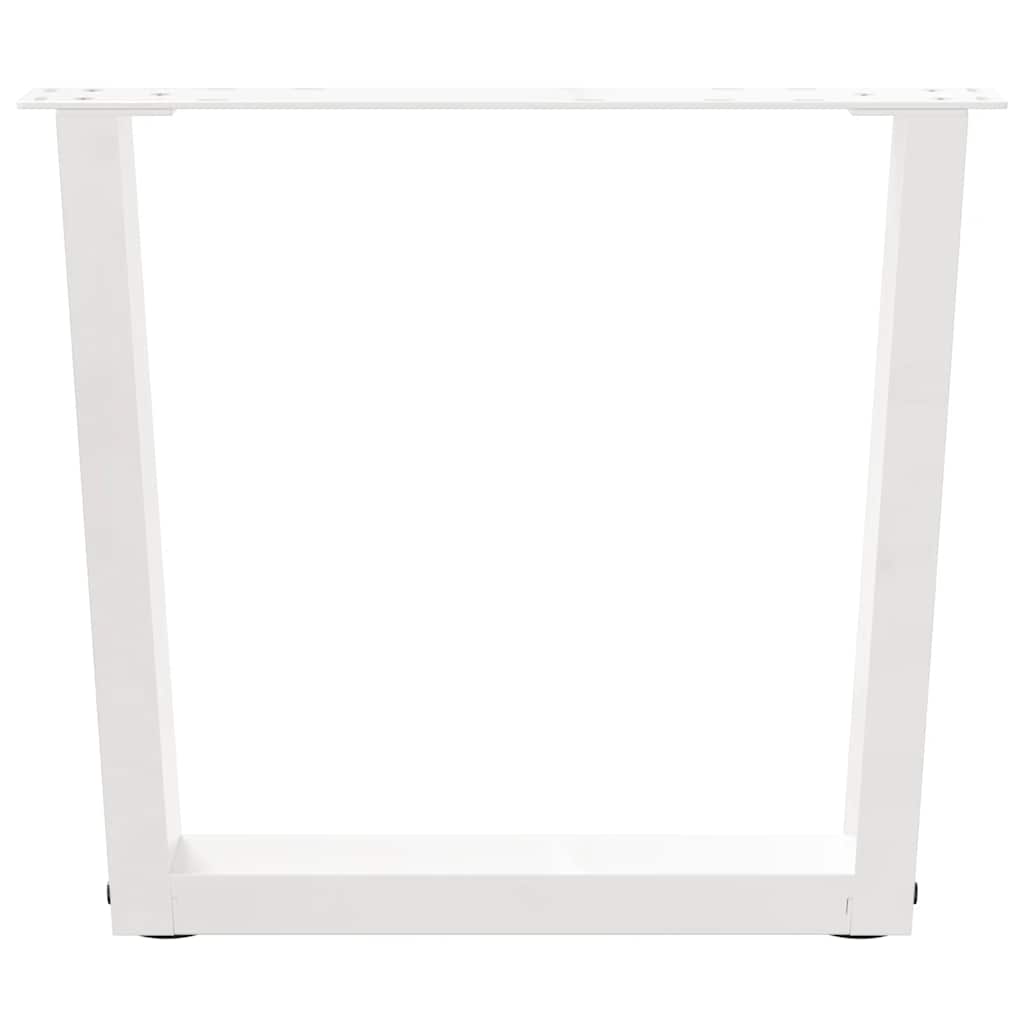 vidaXL Picioare pentru măsuță de cafea în formă de V, 2 buc., alb, 60 x (42-43,3) cm, oțel